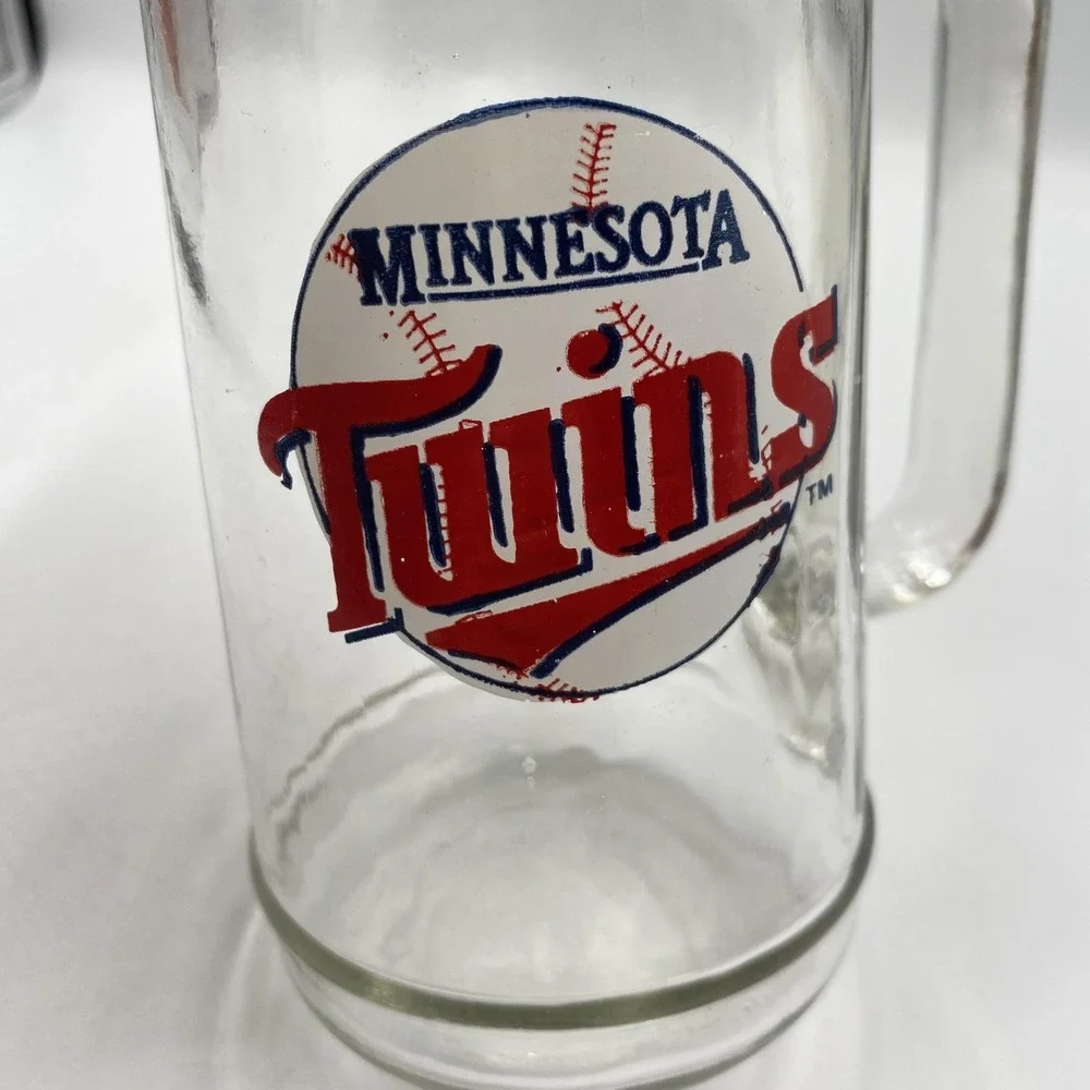 Vintage Minnesota Twins Glass Beer Mug‎ Stein 6.75